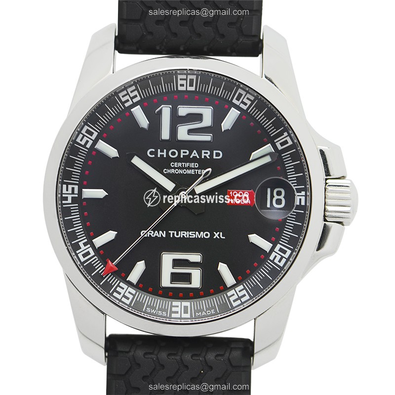 Chopard 158997-3001 Replica - Automatic - Steel - Black Dial - Rubber Strap - Luxury Replica MILLE MIGLIA GT XL Watch